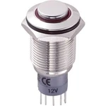 Tlačítkový spínač antivandal TRU COMPONENTS LAS2GQH-11ZE/R/12V/N/P, 250 V/AC, 3 A, mosaz, 1 ks