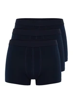 Trendyol Navy Blue pánske boxerky z 3 balení basic hladkej bavlny