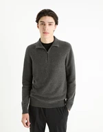 Dark grey men's basic sweater Celio Felinodek