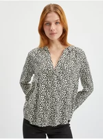 Black and white women's patterned blouse ORSAY