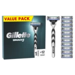 GILLETTE Mach3 Pánský holicí strojek, 1 holicí strojek Gillette, 12 náhradních holicích hlavic