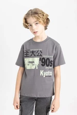 DEFACTO Boy Crew Neck Printed Short Sleeve T-Shirt