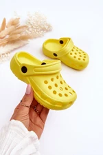 Kids Foam Crocs Slides Yellow Percy