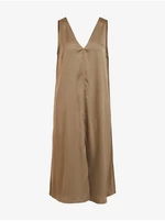 Brown satin dress VILA Viandie - Women