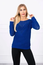 Openwork sweater purple-blue