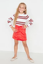 Trendyol Red Velvet Girl Knitted Skirt