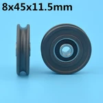 1Pcs 8x45x11.5 mm U groove Nylon Plastic Wheel With Bearings POM Silent