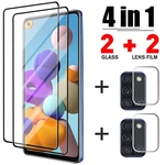 4 in 1 Tempered glass On Samsung Galaxy A11 A12 A21 A31 A51 A71 4G Screen protector Glass For Samsung A21S A32 A52 A72 5G Film