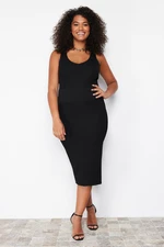 Trendyol Curve Black Bodycon Slim Midi Knitwear Dress