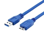 Kábel USB-A (male) na USB Micro-B (male), 1,5m, modrá