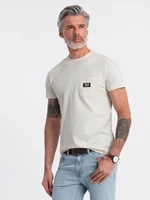 Ombre Men's casual t-shirt with patch pocket - cream