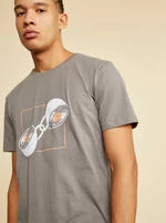 Grey men's T-shirt with zoot brody print