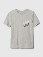 Grey boys' brindle T-shirt with GAP logo