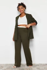 Trendyol Curve Khaki Waist Detailed Knitted Trousers