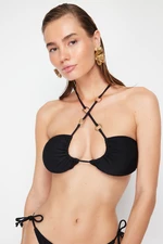 Trendyol Black Strapless Accessory Bikini Top