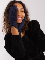 Navy blue elegant gloves with insulation