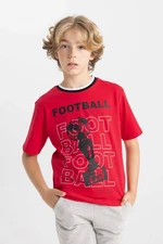 DEFACTO Boy's Crew Neck Printed Short Sleeve T-Shirt