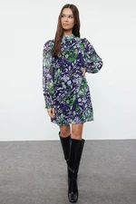 Trendyol Purple Abstract Woven Winter Dress