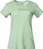 Bergans Graphic Wool Tee Women Light Jade Green/Chianti Red S Tricou