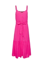 Tommy Jeans Dress - TJW BUTTON THRU MIDI DRESS pink