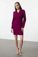 Trendyol Plum Jacket Collar Mini Woven Dress