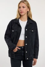 Trendyol Black Woven Mixed Denim Bomber Jacket