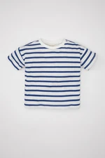 DEFACTO Baby Girl Standard Fit Crew Neck Striped Short Sleeve T-Shirt