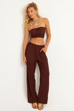 Cool & Sexy Women's Brown Top and Bottom Wrap Suit