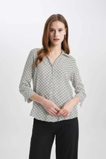 DEFACTO Regular Fit Long Sleeve Patterned Shirt