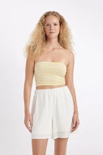 DEFACTO Cool Fitted Striped Corduroy Camisole Strapless Tank