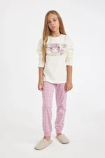 DEFACTO Girls Printed Long Sleeve Pajama Set