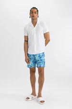 DEFACTO Regular Fit Patterned Mesh Lined Short Swim Shorts