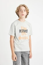 DEFACTO Boy's Crew Neck Printed Short Sleeve T-Shirt