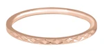 Troli Pozlacený minimalistický prsten z oceli s jemným vzorem Rose Gold 62 mm