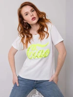 Women's white t-shirt with appliqué