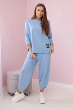 Set of cotton sweatshirt pants in blue