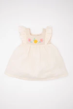 DEFACTO Baby Girl Floral Short Sleeve Muslin Dress