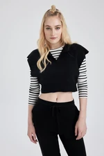 DEFACTO Polo Neck Relax Fit Crop Knitwear Sweater