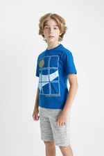 DEFACTO Boy's Crew Neck Printed Short Sleeve T-Shirt