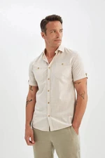 DEFACTO Men's Shirt Beige N9073az/bg745