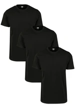 Basic T-shirt of 3 pieces black/black/black