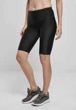 Women's Shiny Rib Cycle shorts with high waist black