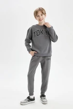 DEFACTO Boy Printed Elastic Waist Leg Pocket Jogger School Sweatpants