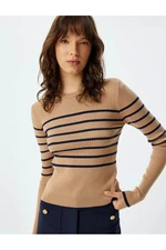 Koton Navy Blue Striped Women's Sweater