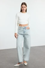 Trendyol Light Blue High Waist Barrel Baggy Jeans