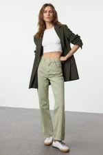 Trendyol Khaki High Waist Wide Leg Jeans