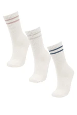 DEFACTO Women's 3-Piece Cotton Long Socks