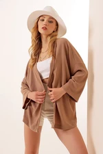 Bigdart 5862 Knitted Kimono - Camel