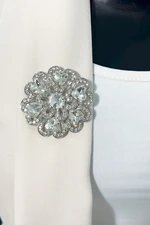 Brooch Flower XZ459-193 silver