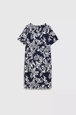 Women's dress MOODO - navy blue, floral pattern